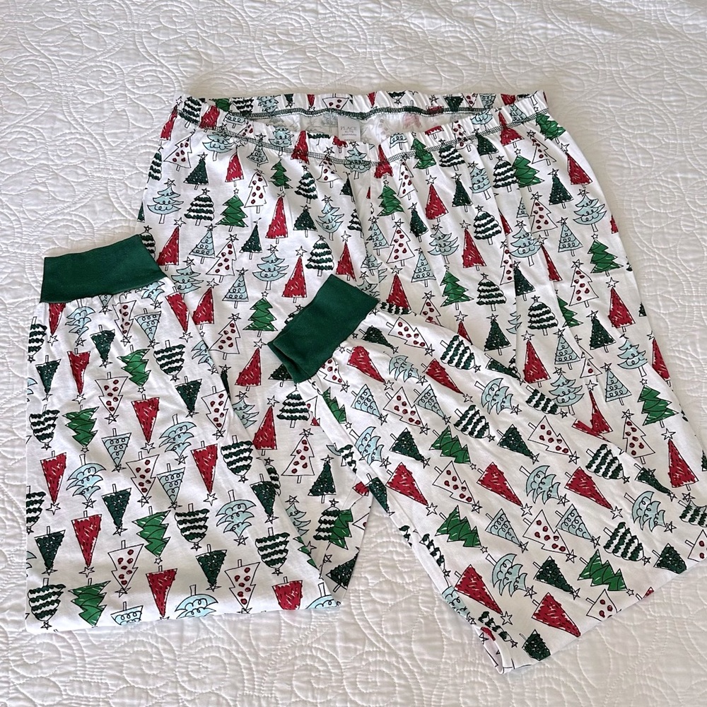 Adult Size Xmas Tree Print Pajama Pants